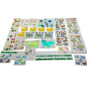 Vtg Lot Of Scrapbooking Stickers Easter Bunnies Rabbits Butterflies Ducks Etc